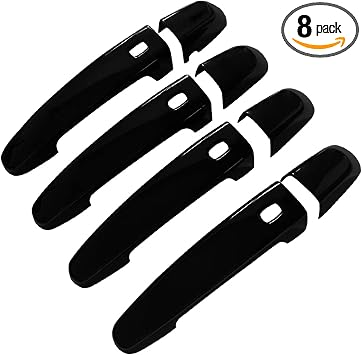 DEYTOP Door Handle Cover Compatible with Chevy Malibu & Blazer 2018-2025, Equinox & Traverse 2018-2024 Exterior Door Handle Protector Trim for Impala 2014-2020 with 4 Smart Keyhole Gloss Black
