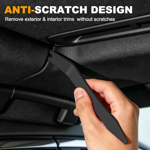 Image of 14PCS Auto Trim Removal Tool kit, Car Clip Removal Tools Kit No Scratch Plastic Pry Tool Door Panel Rivet Pliers Tool Kit,Interior Fastener Puller Set for Vehicle Dash Radio Audio Installer Black