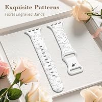 AMSKY 3 Stück Floral Gravierte Band Kompatibel mit Apple Watch Armband – Ansicht 2