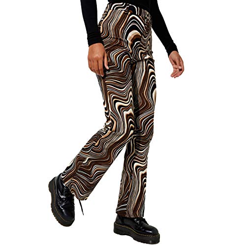 Womens Long Pants Adults Water Ripple Print High Waist Flared Trousers for Summer Fall Pants2