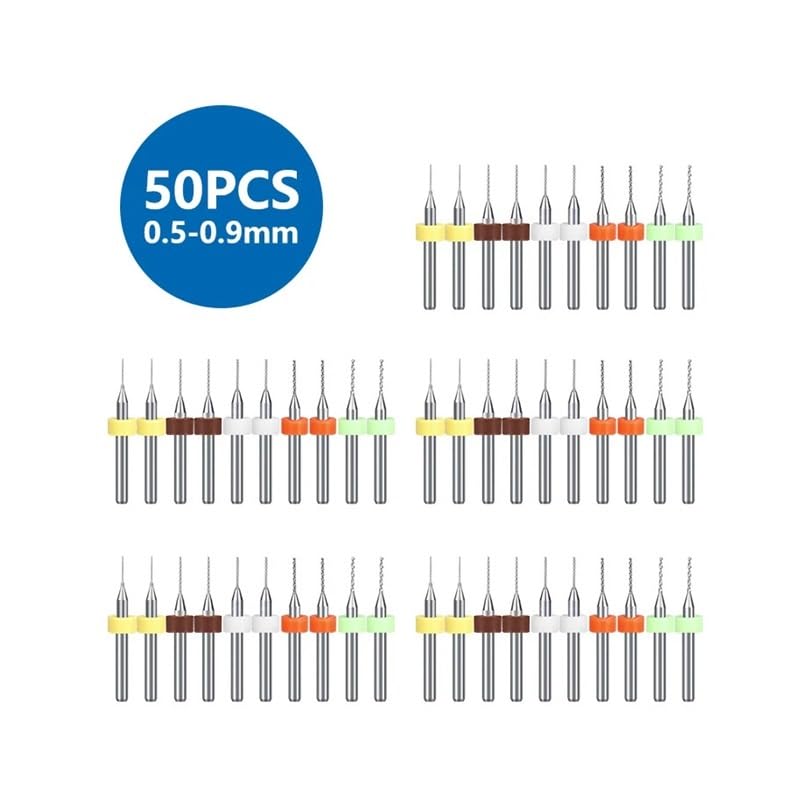 50pcs 0.5-0.9mm PCB Drill Bit 1/8 Shank Carbide Drill DIOBFZFY