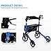 OasisSpace Rollator Walker, Medical Rollator Walker with Seat, Foldable and Height Adjustable Rolling Walker with Storage Bag for Senior, 300lbs(Blue)