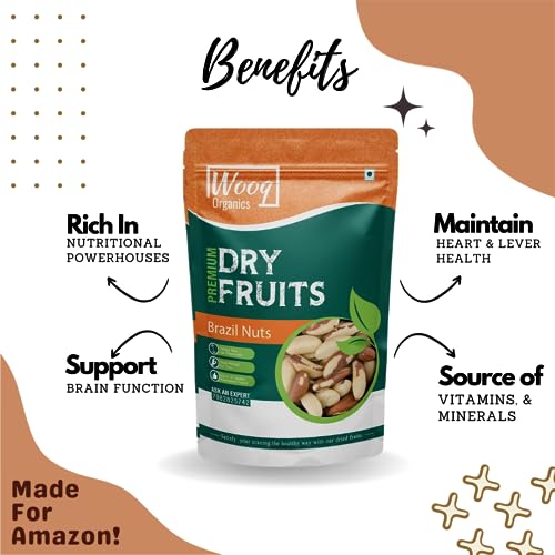 Image of Wooq Organics Brazil Nuts, Jumbo Premium Brazil Nuts 100G | All Natural | Rich In Iron| Best For Cholesterol, Dry Fruit