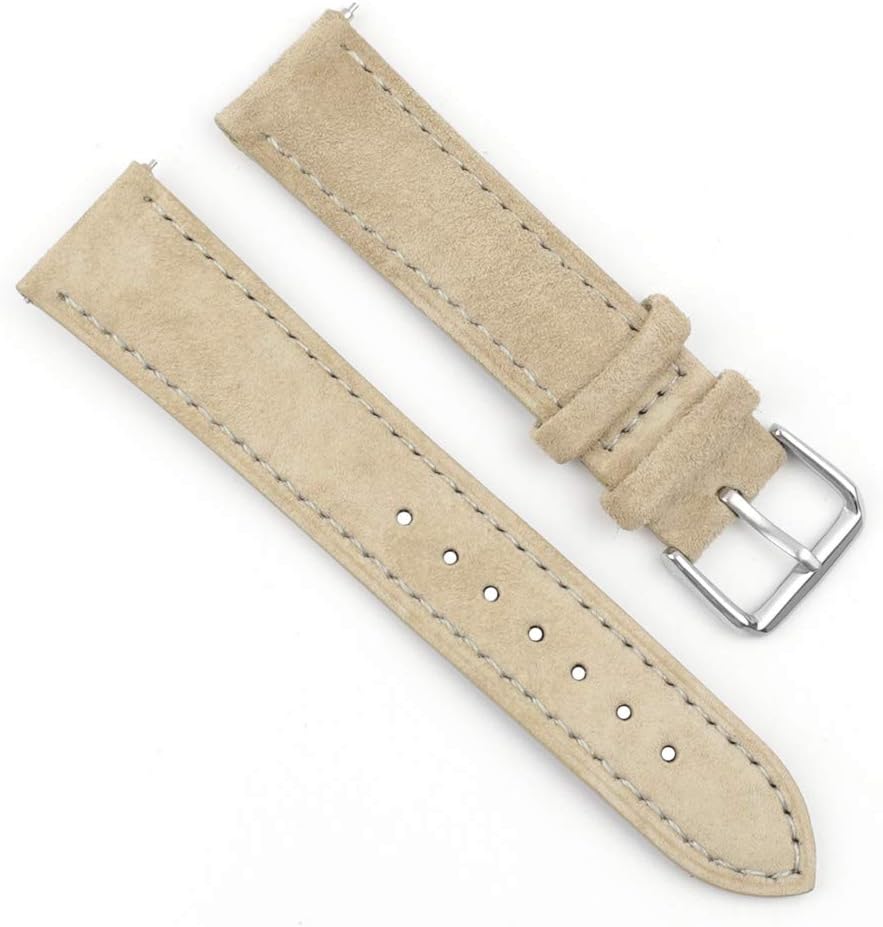 Suede Watch Strap-18mm 19mm 20mm 22mm 24mm Suede Leather with Black Leather Back Watch Band for Men or Women