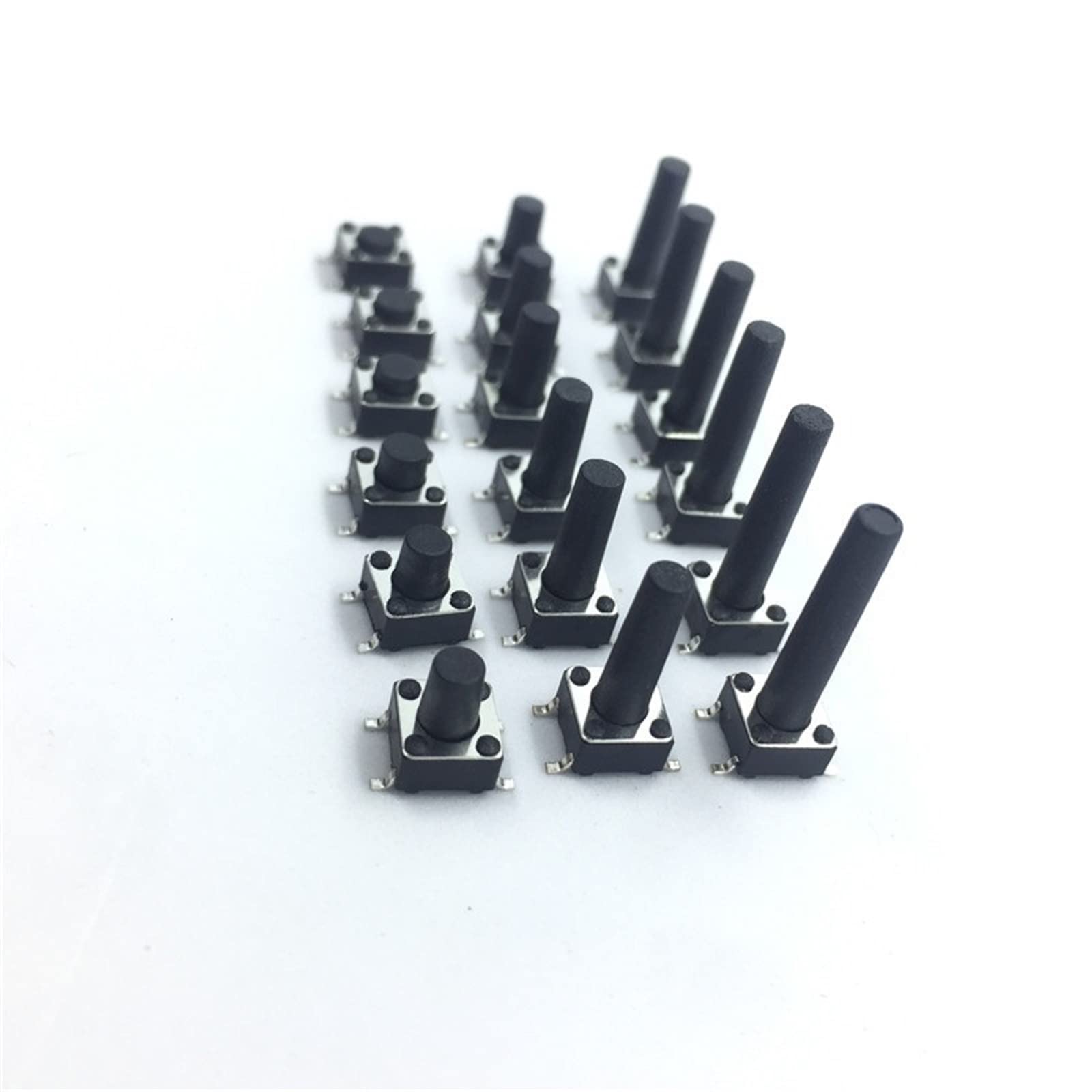 Lot 10 Micro Interrupteurs Tactiles 6x6x7 Mm – Bouton-Poussoir SMD 4 Broches, Hauteur 7 Mm Pour Électronique & DIY