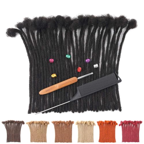 Loc Extensions Human Hair Locs Extension 6 Inch Dreads Extensions for Men Women 0.6 cm Short