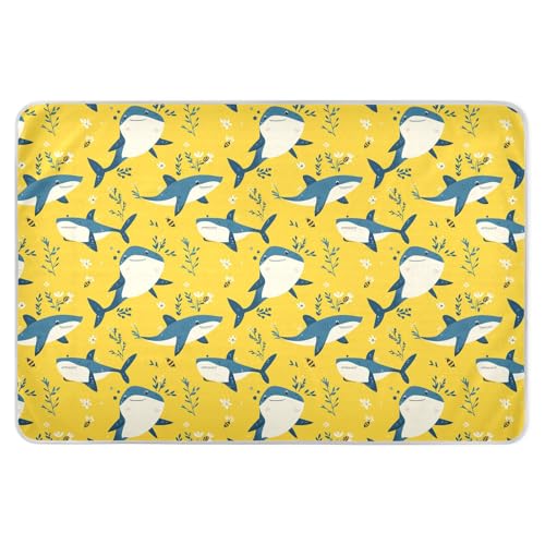 Cartoon Sweet Fish sea Yellow Toddler Water Resistant Baby Pee Pads Anti-Lip Toddler Bedding Products for Kids Adults Pets , 52