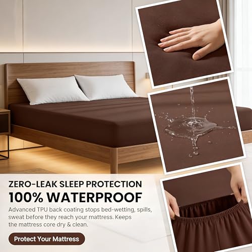 Image of 100% Waterproof Premium Cotton Feel Mattress Protector King Size 78x72 Inches | Breathable and Hypoallergenic Ultra Soft Fitted Bed Protector Cover