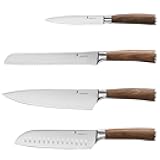 Natura Series 4 PCS Chef Knife Set with Gift Box, Ultra Sharp Kitchen Knives with Natural Wooden Handles