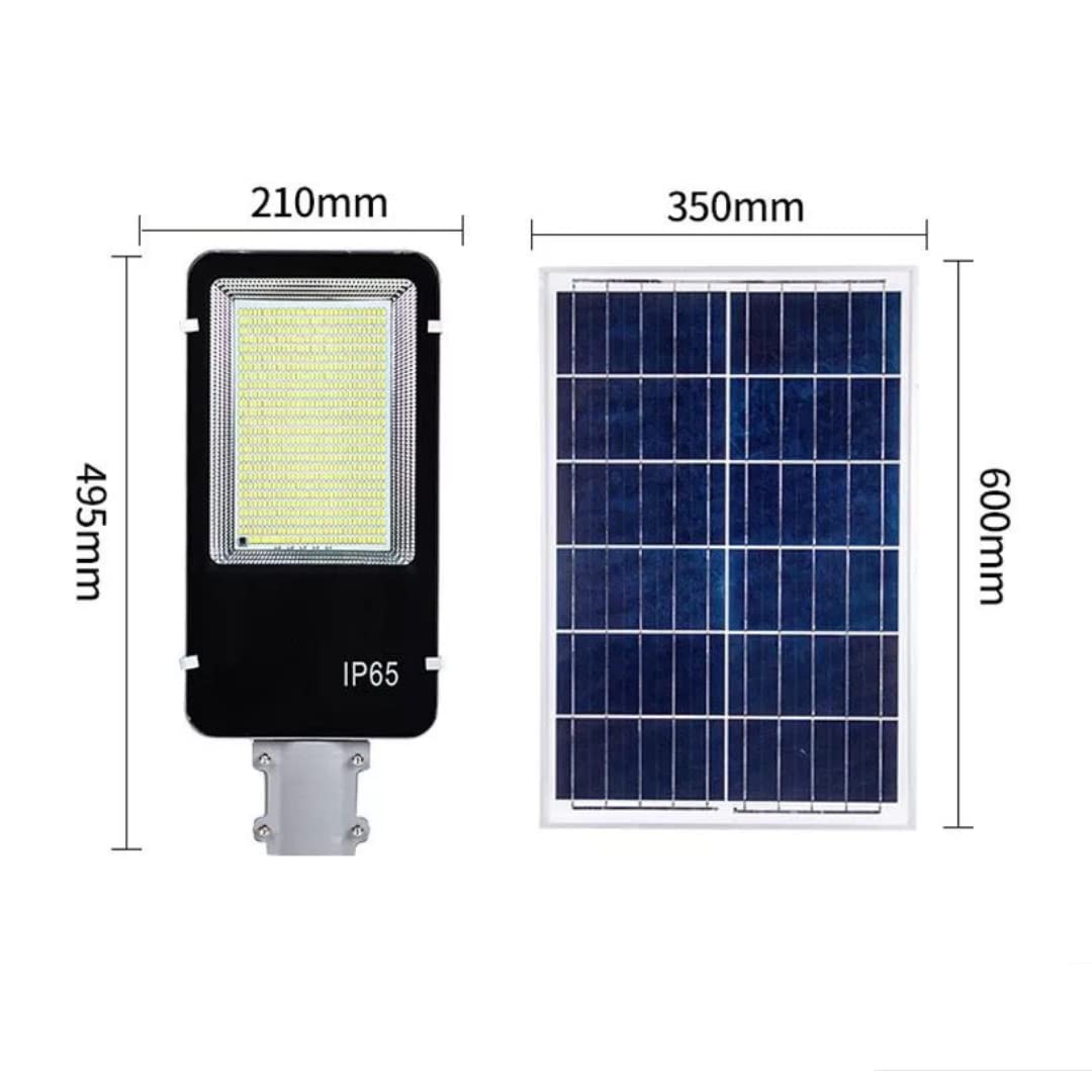 Generico Lampione Solare esterno 400W con Pannello fotovoltaico, LED 6500K Bianco Freddo, con 40000mAh
