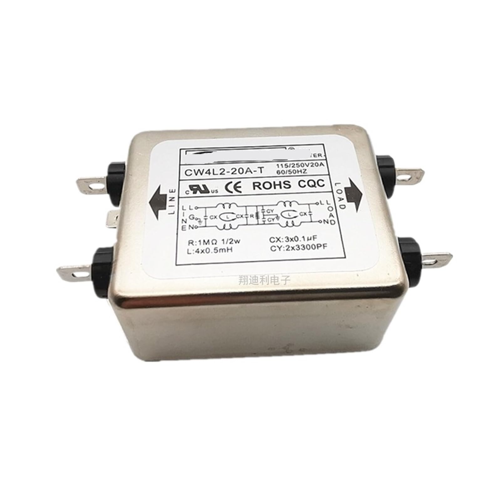 WBBAYDRFR Single-Phase Power Filter CW4E-30A-S 10A 20A 30A Double-Stage Purification AC 220V Terminal Block(CW4L2-20A -T 20A)