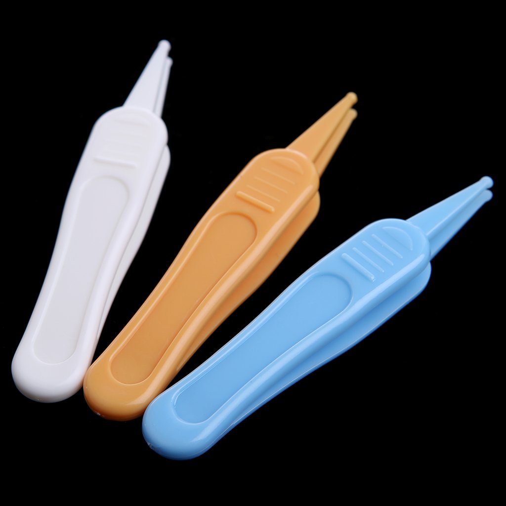 Pince à épiler pour nettoyer les oreilles, le nez et le nombril - Pince à épiler de sécurité visible - Fournitures de nettoyage pour soins de santé et de bébé - Rose