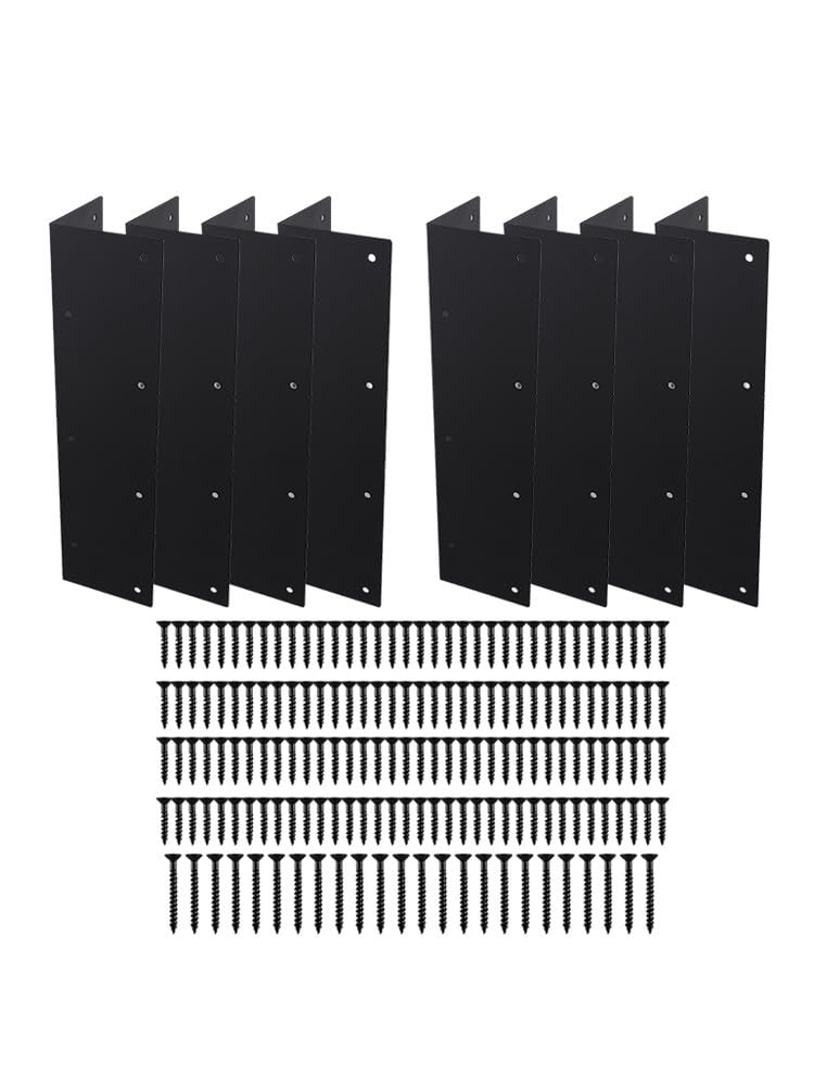 QOXEZY Staffe angolari rialzate per aiuole da giardino con viti per letti alti 50-61 cm, confezione da 4, nero, connettori metallici in lega di acciaio