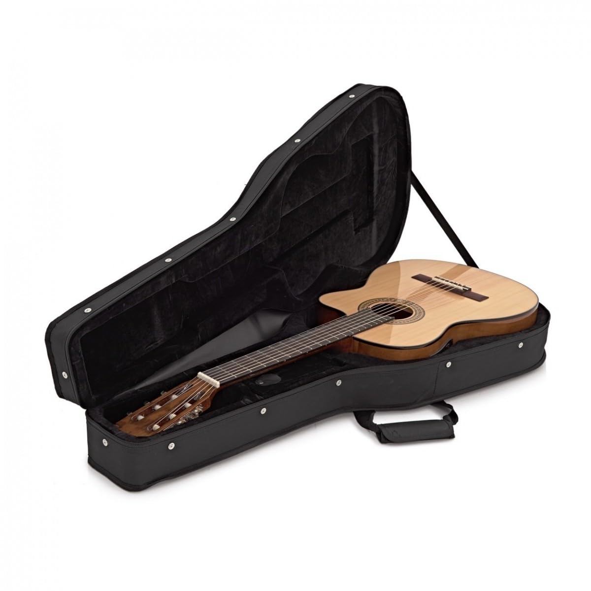 gear4music Étui Rigide léger en Mousse pour Guitare Classique | Solide mais léger pour guitares classiques, poignée de transport et bretelles réglables