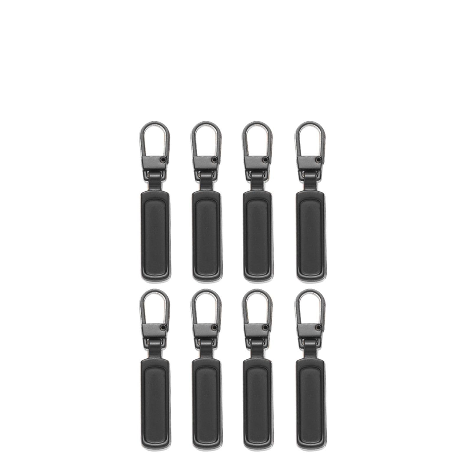 Tiradores de cremallera, Kit de reparación de cabezales de cremallera de repuesto for tiradores de cremallera desmontables, for maletas, equipaje, mochilas, bolsos, abrigos(Black,8 Pcs)