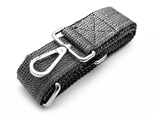 Image of CRAFTMEMORE Wide Shoulder Strap Metallic Tone Adjustable Bag Handle Crossbody Nylon Belt Replacement (Black Silver JK08)