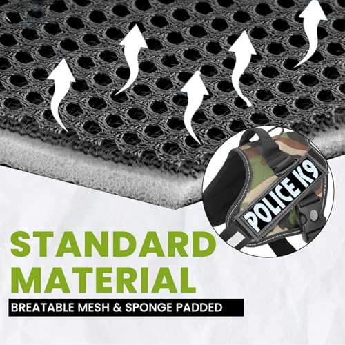 Image of Berlin's Police K9 Dog Harness with Leash, Dog Vest with Handle, Reflective Adjustable No-Pull Harness for Dogs Heavy Duty Nylon, for Training, Patrol, Hiking (Army Green, XL (36Kg Above))