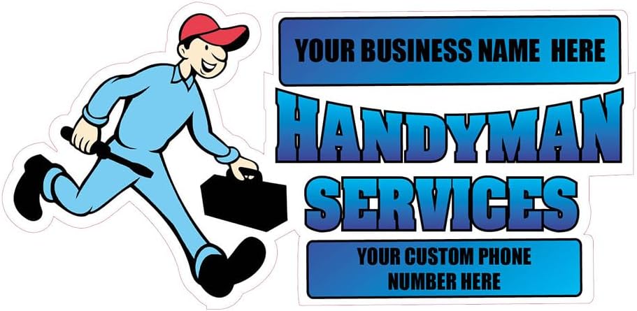 Fastasticdeals Custom Food Truck Decals Handyman Services Profession Concession Concession Sign 24 in on Longest Side Personalized Text Here