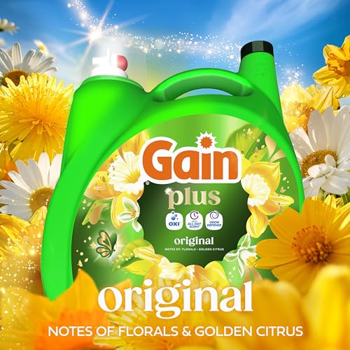 Image of Gain Plus Liquid Laundry Detergent, Cleaner, Fresher, Now with Oxi, Original Scent, 170 fl oz, 129 Loads