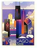 Chicago Illinois Modern Art Skyline Magnet