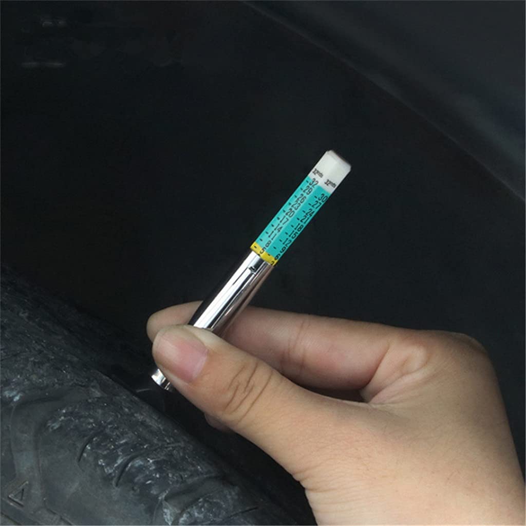 Probador de la banda de rodadura de la profundidad del neumático del mini automóvil Herramienta de detección de espesor del patrón del neumático métrico universal Medición automática del neumático de