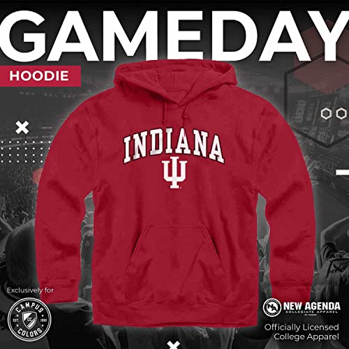 Campus Colors Adult Arch & Logo Soft Style Gameday Hooded Sweatshirt (Indiana Hoosiers - Red, X-Large) #TOP2