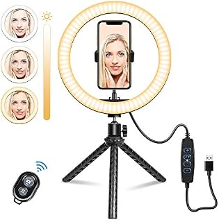 Selfie Ring Light Tripod, 10" Ring Light with Stand and Phone Holder, Have