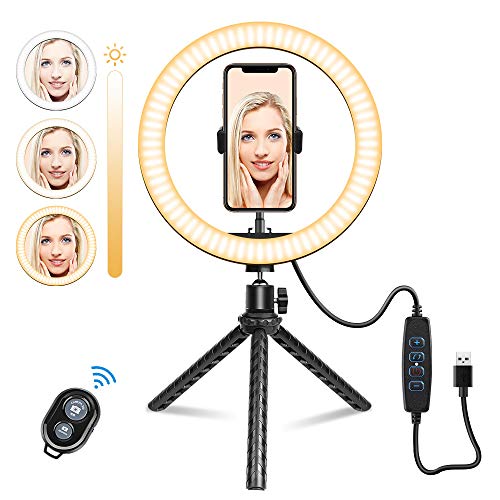 Selfie Ring Light Tripod, 10" Ring Light with Stand and Phone Holder, Have