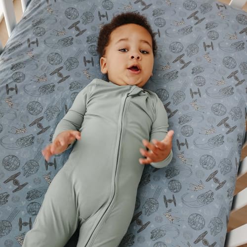 Image of Premium Fitted Knit Crib Sheet /Toddler Sheet Starships by Copper Pearl