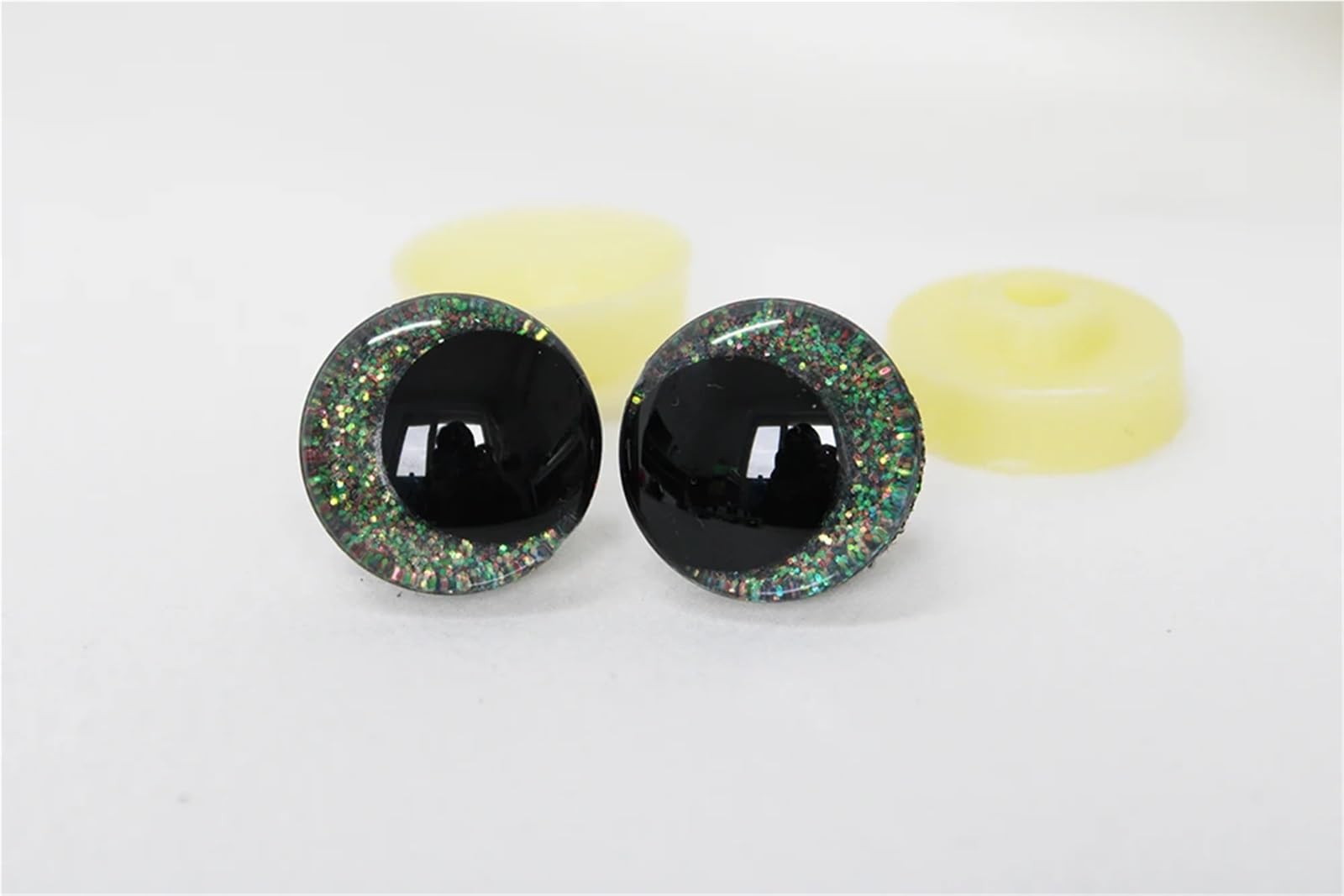 3D-Cartoon-Glitzer-Sicherheitsaugen, 25/30 Mm, Kunststoff-Puppen-Bastelzubehör, 100 Stück(Dark Green,30MM)
