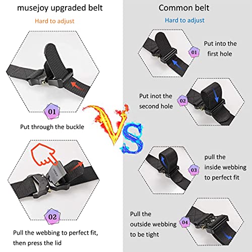 MUSEJOY Tactical Belts For Men, 1.5" Nylon Web Work Belt with Heavy Duty Quick Release Tactical Belt2
