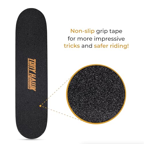 Image of Tony Hawk 31 inch Skateboard, Tony Hawk Signature Series 3, 9-ply Maple Deck Skateboard for Cruising, Carving, Tricks and Downhill, Fire /Ice