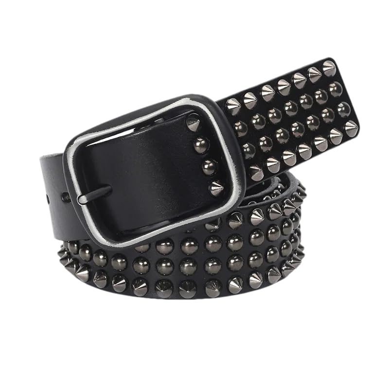 Men Rivet Leather Pin Belts Male Rock Punk Jeans Leather Belt Hip Hop Studded Belt