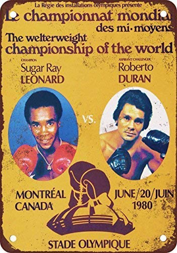Biopracess 1980 Leonard VS. Duran Metal Tin Sign 8x12 Inches