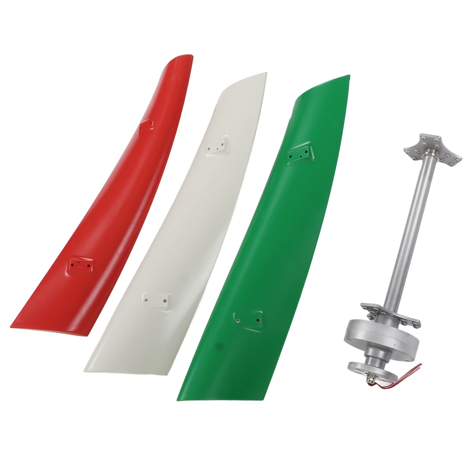 Generatore Eolico Verticale 200W 12V con Pale Bianche Rosse