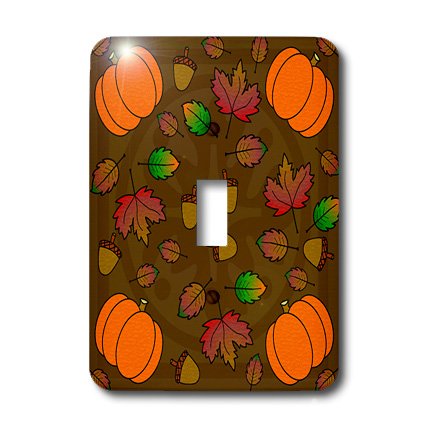 Interrupteur à baïonnette au graphisme de feuilles d'automne et de citrouille - 3