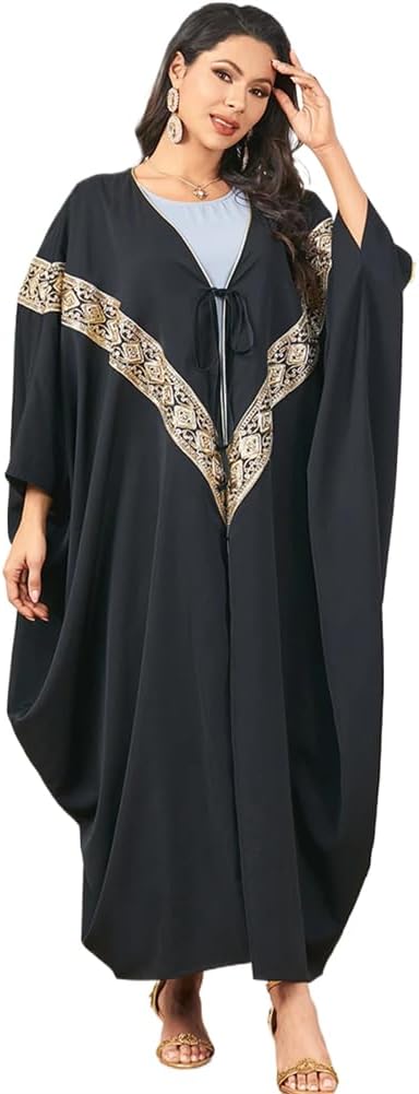 LIXINGHEITANG Abayas for Female Moroccan Woman Sleeve Elegant Loose Long Evening Dress