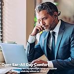 Open Ear Headphones with Mic, Bluetooth Headset with Microphone (AI Noise Cancelling), Bluetooth 5.3 Headphones Dual Connection Sweatproof Wireless Headset with Mic for Work, Running, Workouts - Image 3