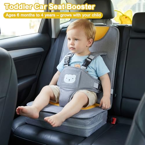 Image of STHIRA Toddler Car Seat for Baby 0 to 5 Years Booster 6 Month-4 Year Old Child Seat with Harness Breathable Mesh Padding Foldable Travel Safety Headrest Hanging