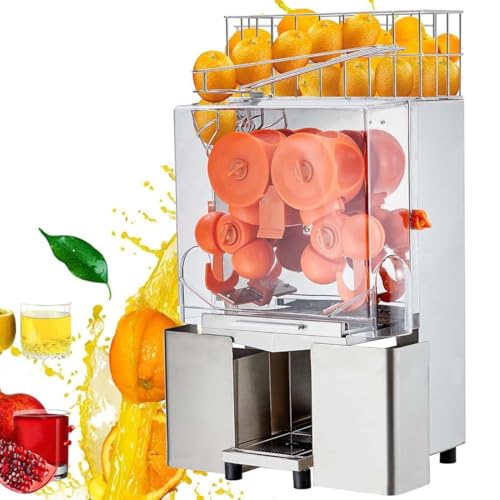 GJBMXSM Presse-Agrumes Électrique Commercial 120 W Extracteur de Jus Alimentation Automatique avec Filtre Seau de Collecte d'Épluchure pour Orange...