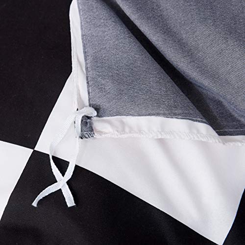 Lamejor Duvet Cover Set Twin Size Plaid/Grid Pattern Geometric Checkered Hotel Luxury Soft Bedding Set Comforter Cover (1 Duvet Cover+2 Pillowcases) Black/White #TOP4