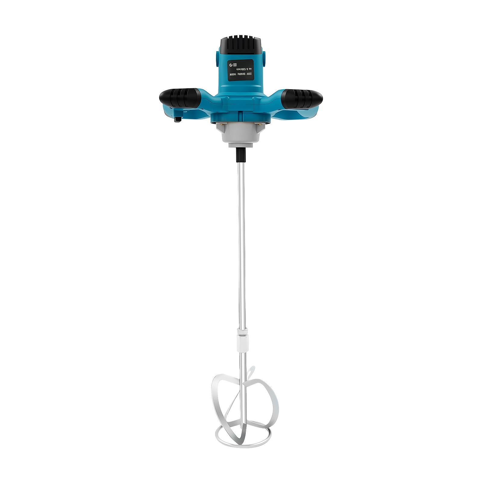 Mezclador de mortero eléctrico de 1400W con ajuste de 6 velocidades, 1200 RPM. Batidora de mano con paletas dobles y mango antideslizante, mezclador de mortero para pintura, yeso, cemento, adhesivo y