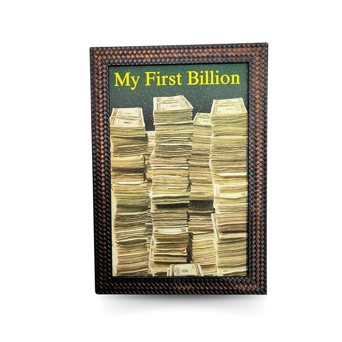My First Billion Lucky Vastu Spiritually Powerful Symbol Painting Wall Art for Home Office Living Room Photo Frame Without Glass D003 (10 x 14 Inch)-image-0