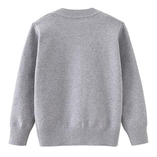 Children's Solid Warm Knitted Cardigan Toddler Kids Unisex Long Sleeves V-Neck Jackets Knitwear Fleece Sweater2