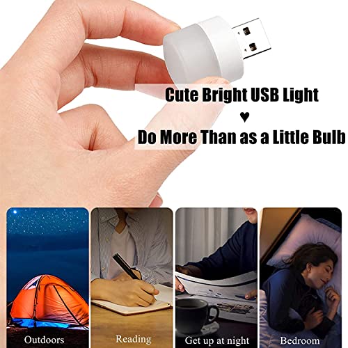Image of Mini USB Night Light | Small Lamp for Eye Protection & Reading | LED PC Car Bulb | Indoor & Outdoor Camping Light | White