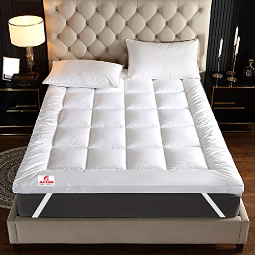 Image of ACHIR 500 GSM Super Soft Polyester Microfiber Mattress Topper /Padding for Soft and Comfortable Sleep - White, (Small Size, 36 inchX72 inchInch, 3Ft x 6Ft)