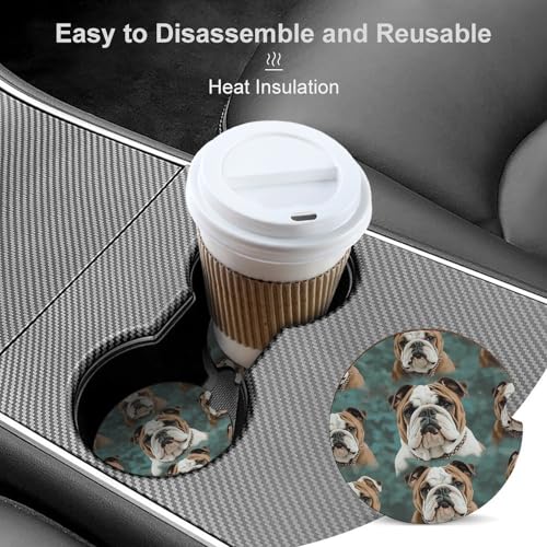 Portavasos para Carro 2PCS Bulldog Inglés Antideslizante miniatura 4