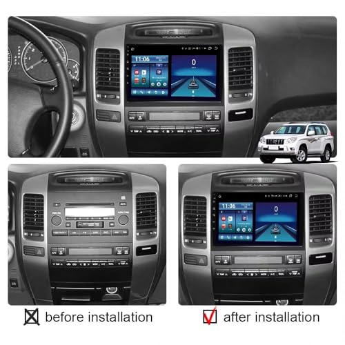 Pantalla de coche inalámbrica para Prado 120, viaja con Mirror Link y Bluetooth 2