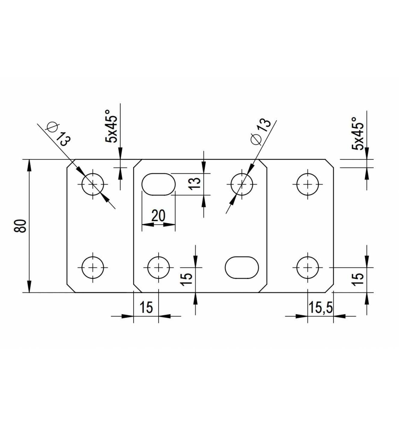 BB STANZ Pfostenträger Bodenplatte 160 x 80 x 6 mm (4 Stück) Stützfuß Bodenfuß Betonfuß höhenverstellbar verstellbar mit Platte Trägerplatte 80 x 80 x 6 mm