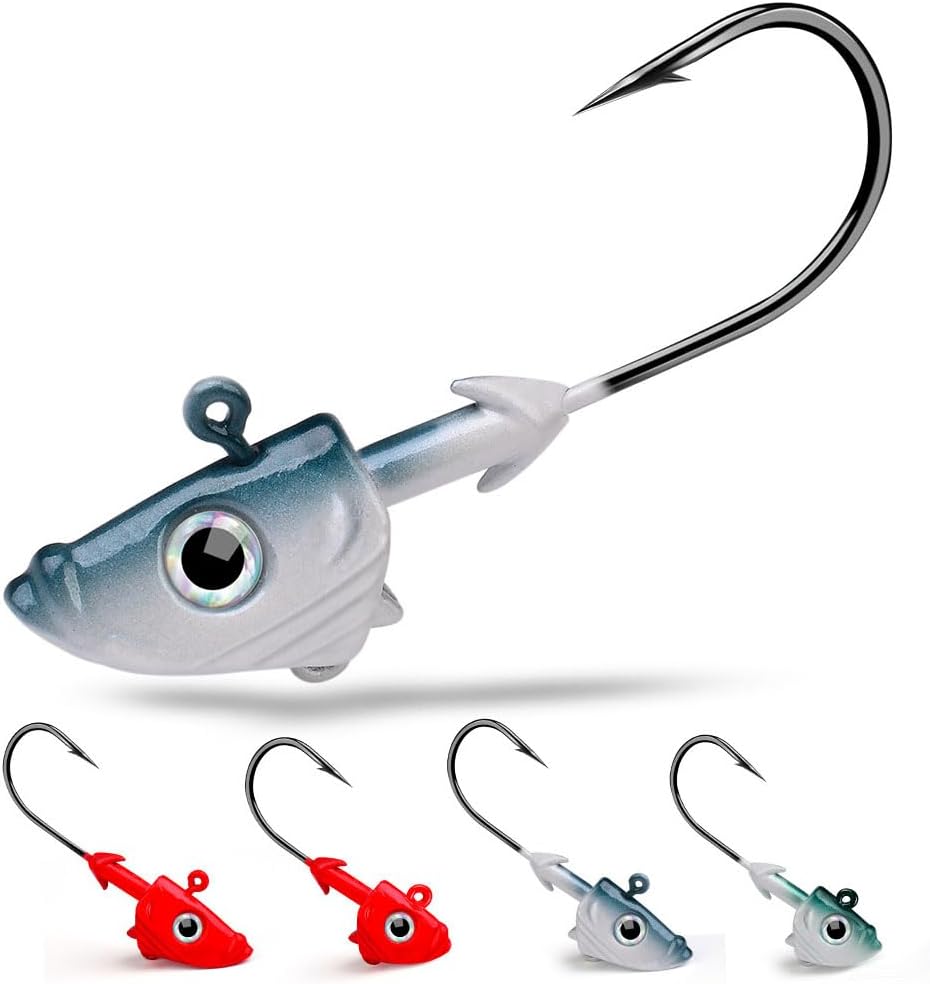 Pack of 10 Jig Heads Lures Swimbait Hooks Fishing Lead 3/4oz 21.5g Bass